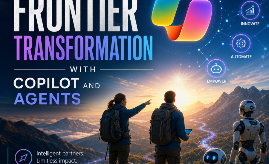 Illustration of Powering Frontier Transformation with Copilot and Agents
