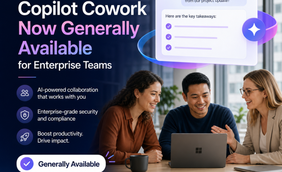 Illustration of Copilot Cowork Now Generally Available for Enterprise Teams