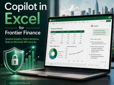 Microsoft 365 Copilot in Excel helping Frontier Finance forecast with secure AI-powered insights