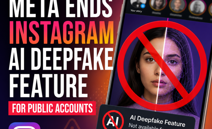 Meta announces Instagram ending its AI deepfake feature for public accounts.