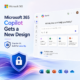 Microsoft 365 Copilot interface with new design and AI-powered security features