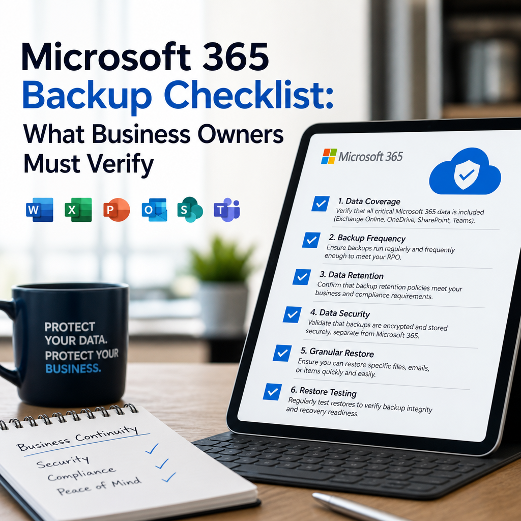 Microsoft 365 backup checklist illustration