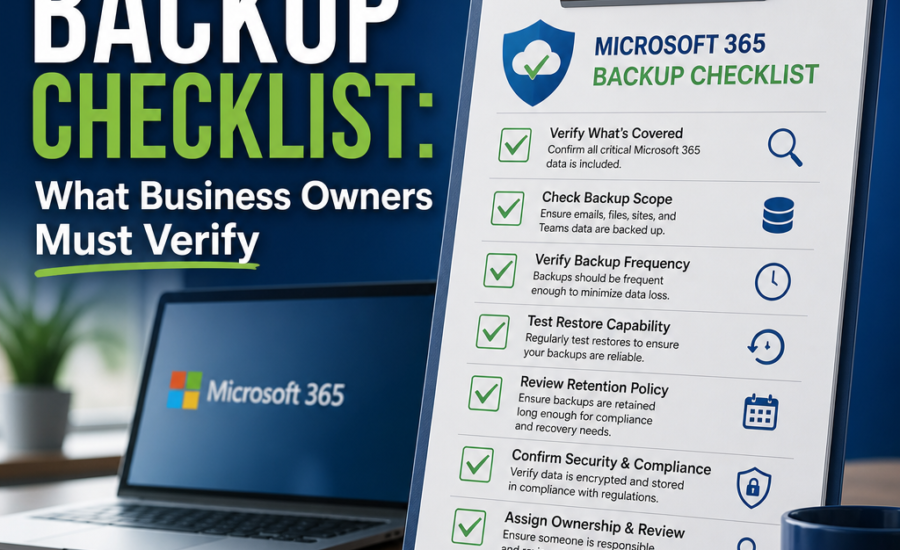 Illustration of Microsoft 365 Backup Checklist: What Business Owners Must Verify